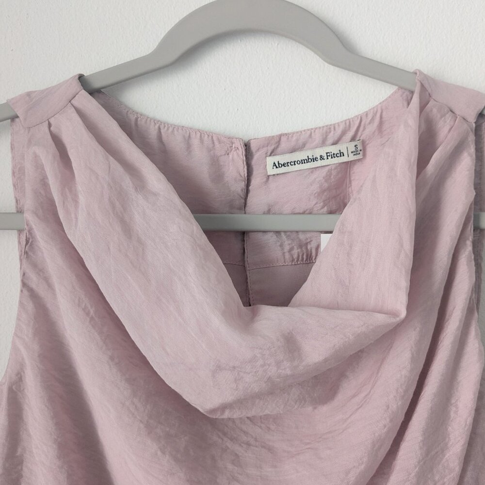 NWT Abercrombie & Fitch Crinkle Textured Cowl Neck Top - Picture 4 of 6